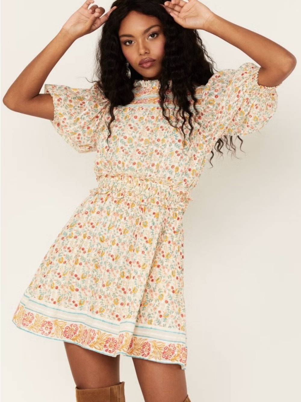 Cleobella Dallas Mini Dress Carnation Print